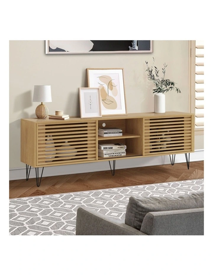 Oikiture Entertainment Unit TV Cabinet 180cm Oak image 7