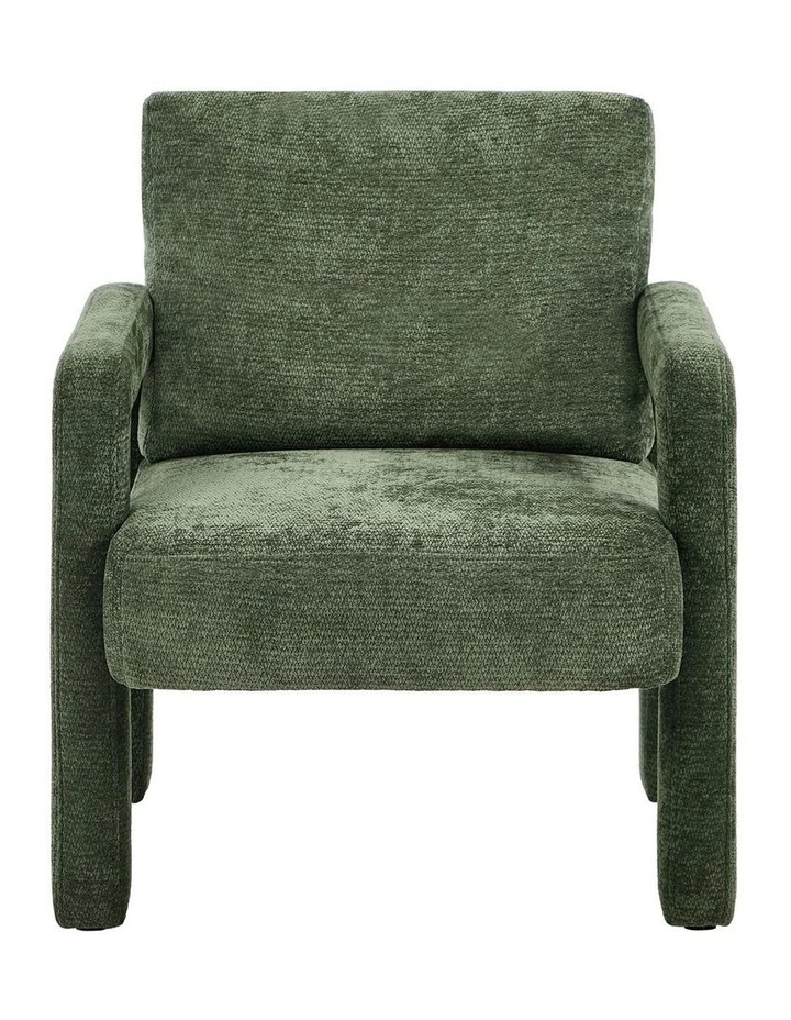 Oikiture Armchair Velvet Accent Chairs 1 Seater Lounge Sofa Chair Green image 2
