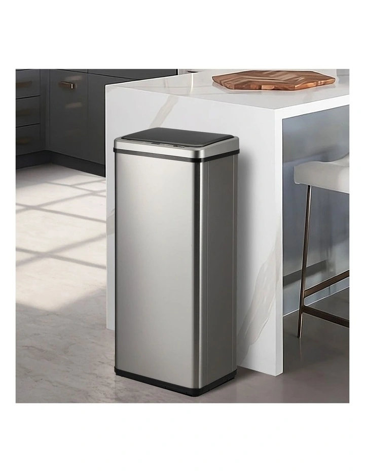 Oikiture 60L Motion Sensor Bin Touchless Trash Can Silver image 4