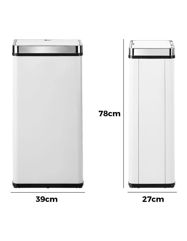 Oikiture 75L Motion Sensor Rubbish Bin Automatic White image 3