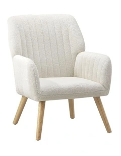 Oikiture Armchair Lounge Sofa Chair Sherpa Accent Chairs Armchairs Couches White