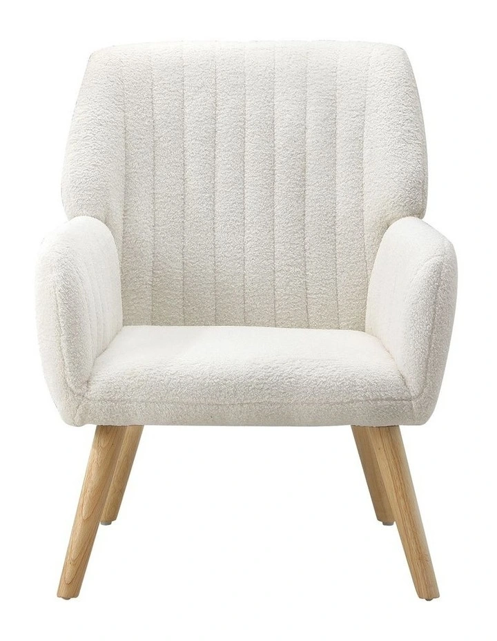 Oikiture Armchair Lounge Sofa Chair Sherpa Accent Chairs Armchairs Couches White image 2