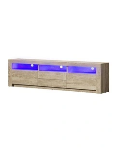 Oikiture TV Unit Entertainment Unit Storage Cabinet LED RGB 180cm Natural