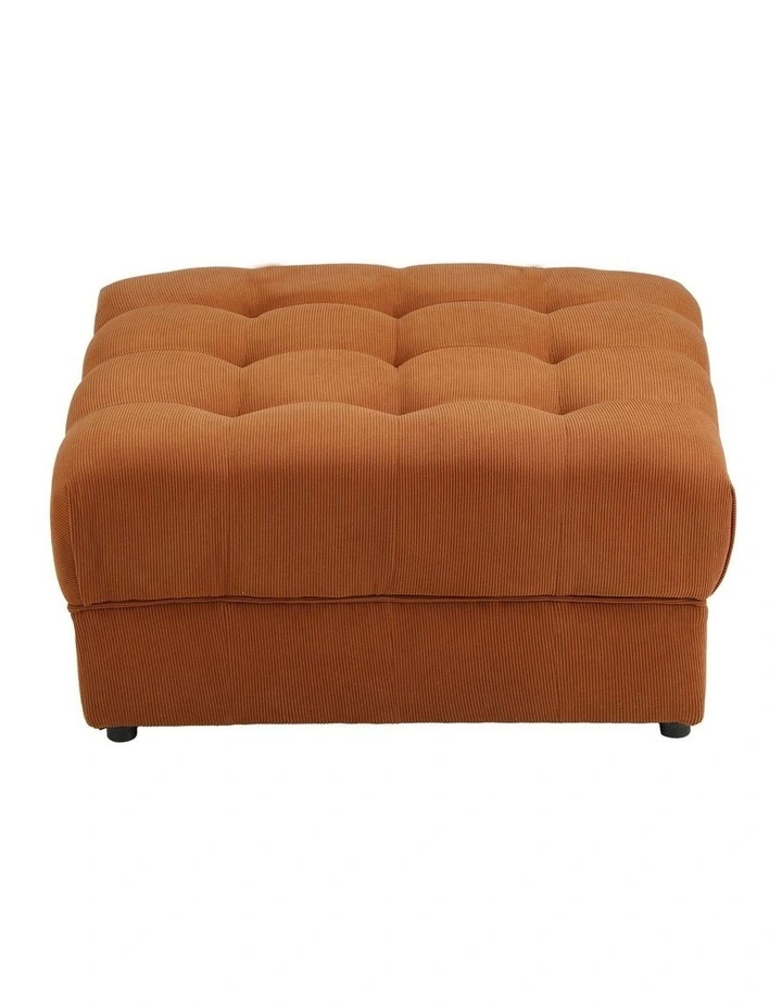 Oikiture 1 Seater Velvet Modular Ottoman Lounge Chair Armless TOFU Brown image 2
