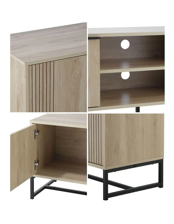 Oikiture Entertainment Unit TV Cabinet 160cm Natural image 6