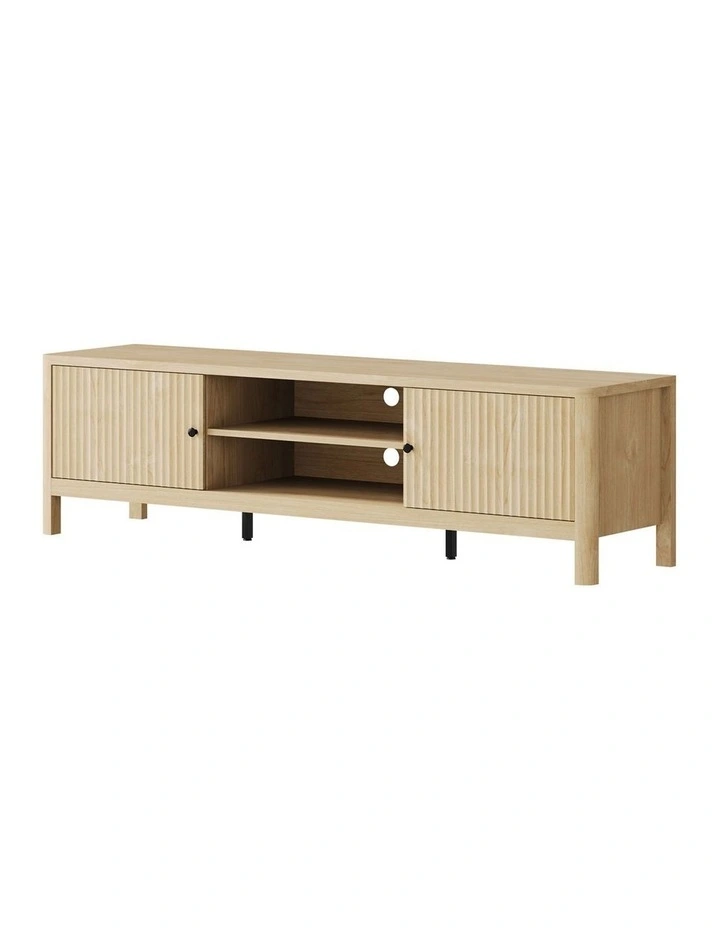 Oikiture TV Cabinet Entertainment Unit Stand Storage Shelves 160cm image 1