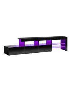 Oikiture TV Cabinet Entertainment Unit 220cm Black