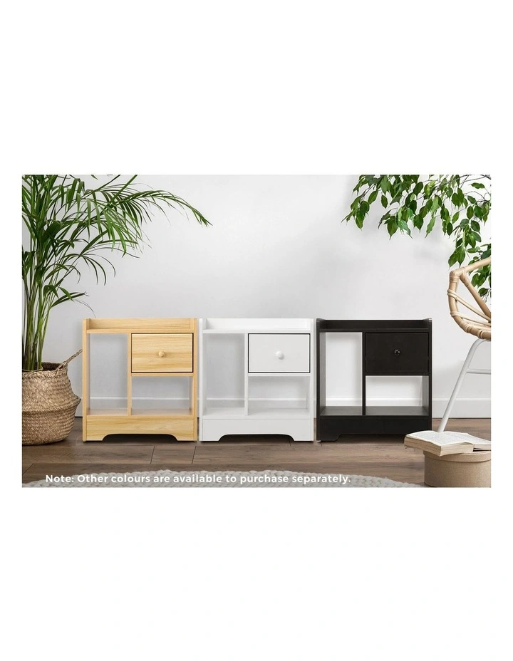 Oikiture Bedside Tables Side Table Nightstand Storage Drawer Shelf Black image 7
