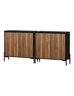 Oikiture 2PCS Buffet Sideboard Storage Cabinet Cupboard 2 Doors