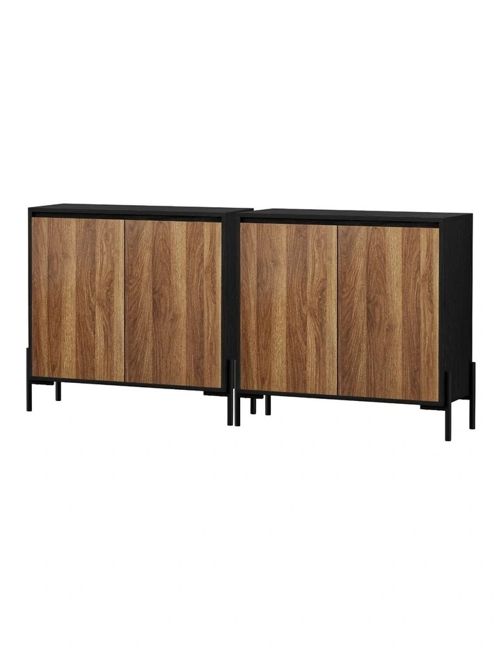 Oikiture 2PCS Buffet Sideboard Storage Cabinet Cupboard 2 Doors image 1