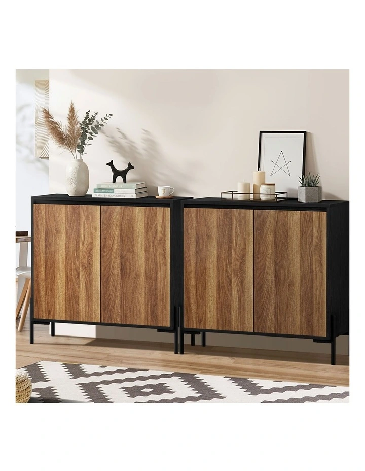 Oikiture 2PCS Buffet Sideboard Storage Cabinet Cupboard 2 Doors image 4