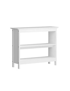 Oikiture 3-Tier Console Table Open Shelf Wood Sofa Table Hall Side Entry White