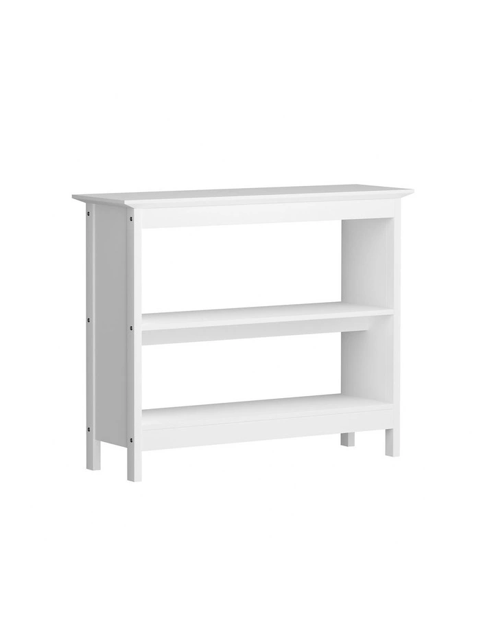 Oikiture 3-Tier Console Table Open Shelf Wood Sofa Table Hall Side Entry White image 1