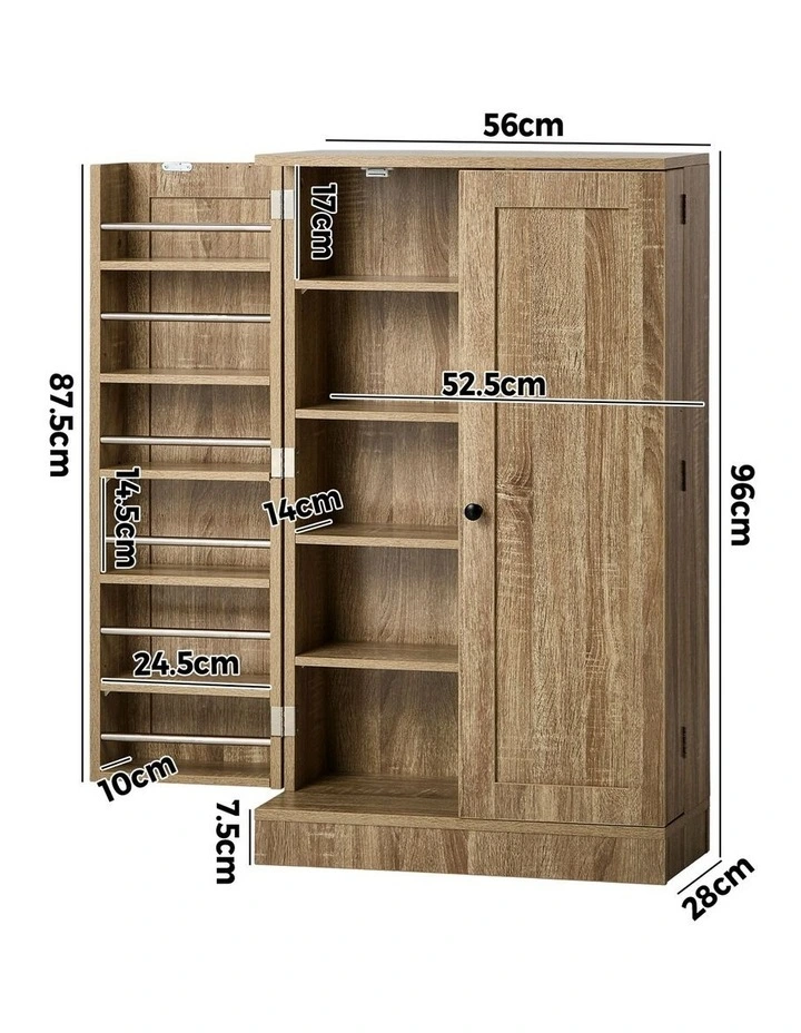 Oikiture Buffet Sideboard Storage Cabinet Natural image 3