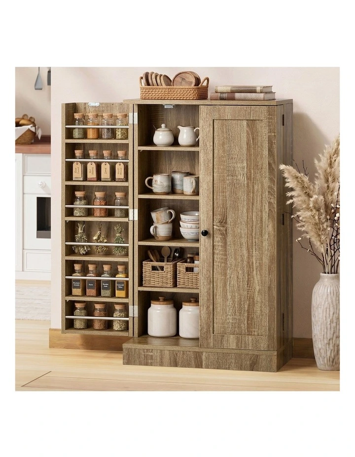 Oikiture Buffet Sideboard Storage Cabinet Natural image 4