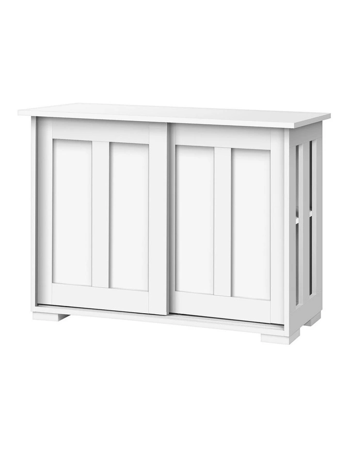 Oikiture Sideboard Buffet Storage Cabinet Sliding Doors White image 1
