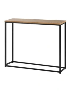 Oikiture Console Table Wooden Tabletop Hallway Desk Entry Display Black&Wood