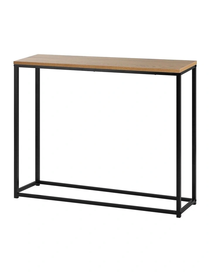 Oikiture Console Table Wooden Tabletop Hallway Desk Entry Display Black&Wood image 1
