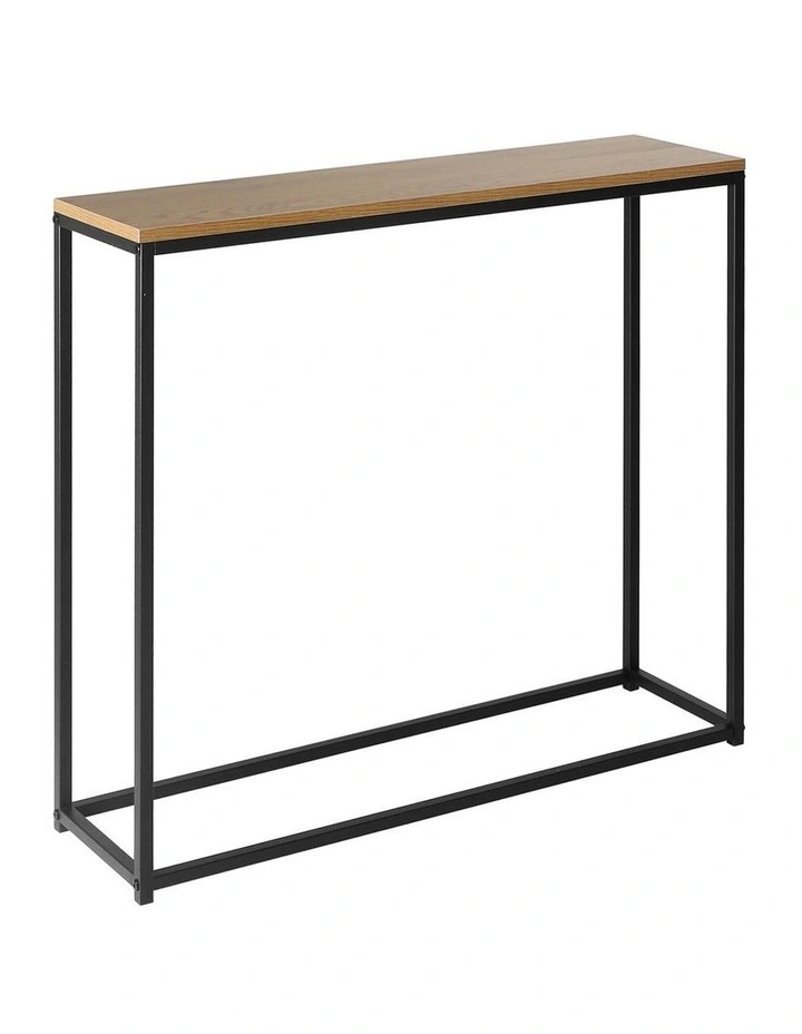 Oikiture Console Table Wooden Tabletop Hallway Desk Entry Display Black&Wood image 5