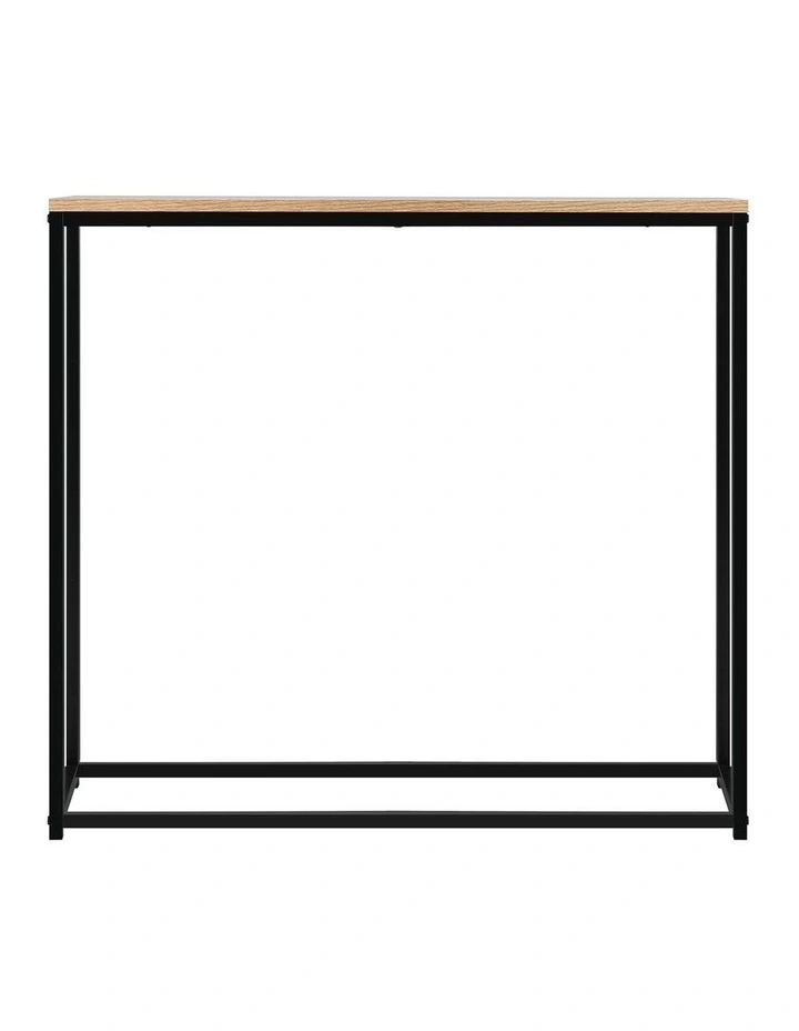 Oikiture Console Table Wooden Tabletop Hallway Desk Entry Display Black&Wood image 6