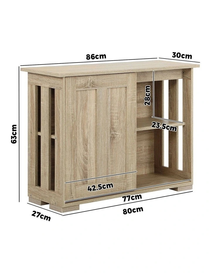 Oikiture Sideboard Buffet Storage Cabinet Sliding Doors 120cm image 3
