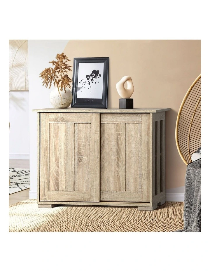 Oikiture Sideboard Buffet Storage Cabinet Sliding Doors 120cm image 4