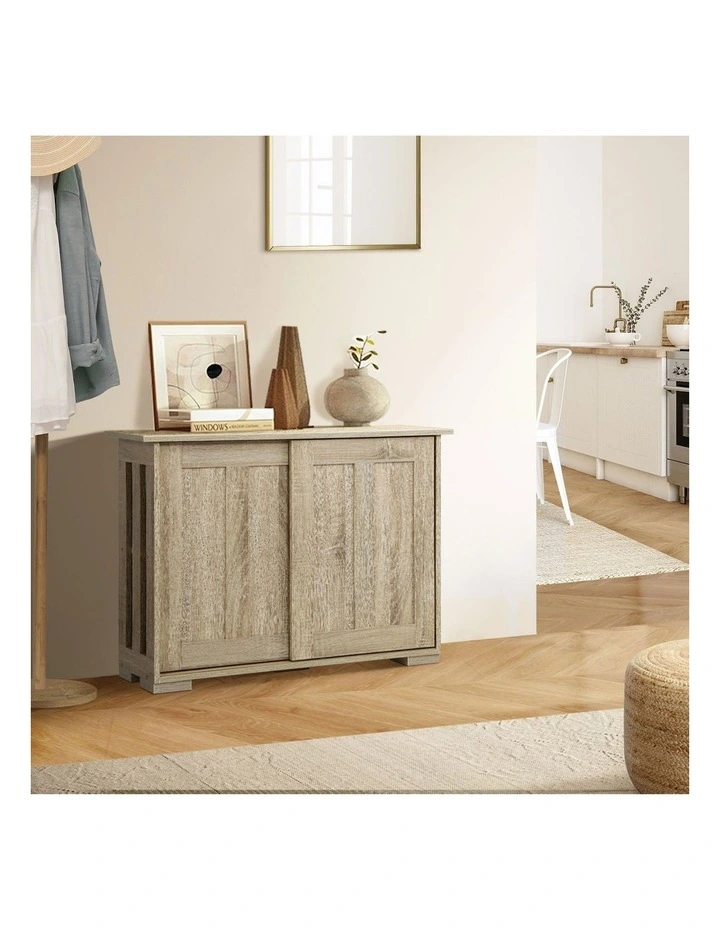 Oikiture Sideboard Buffet Storage Cabinet Sliding Doors 120cm image 5