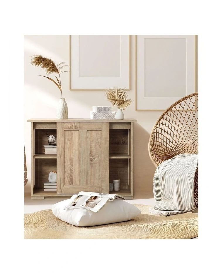 Oikiture Sideboard Buffet Storage Cabinet Sliding Doors 120cm image 7