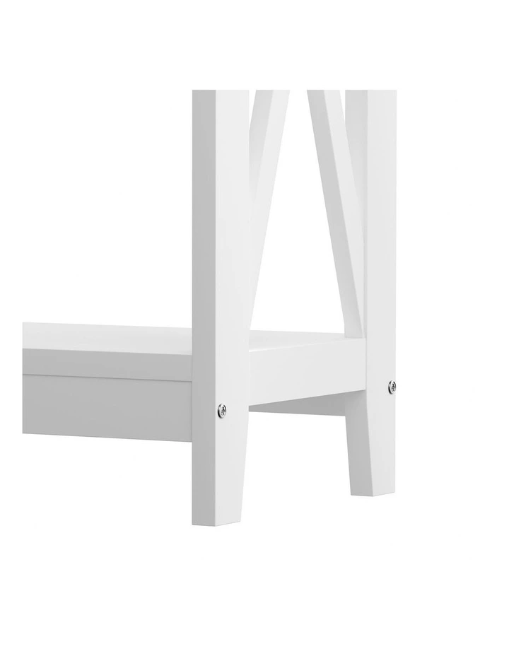 Oikiture 2-Tier Console Table X-Design Wood Sofa Table Hall Side Entry White image 5
