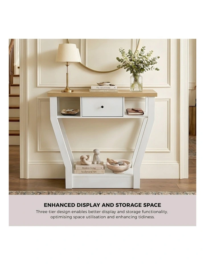 Oikiture Console Table 1 Drawer Hallway Entryway Storage Shelf Side Desk WH&WD image 6