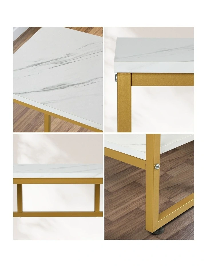 Oikiture Console Table Hallway Marble Effect Metal Entry Table Display WH&GD image 6