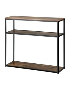 Oikiture Hall Console Table Metal Hallway Desk Entry Display Wooden Furniture