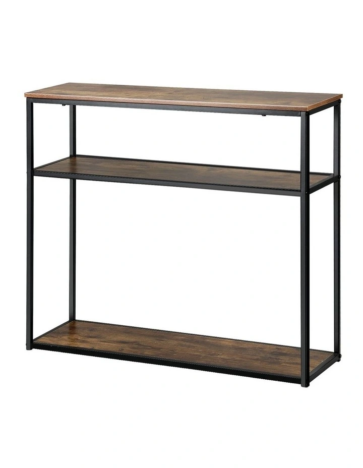Oikiture Hall Console Table Metal Hallway Desk Entry Display Wooden Furniture image 1