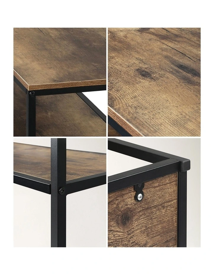 Oikiture Hall Console Table Metal Hallway Desk Entry Display Wooden Furniture image 6
