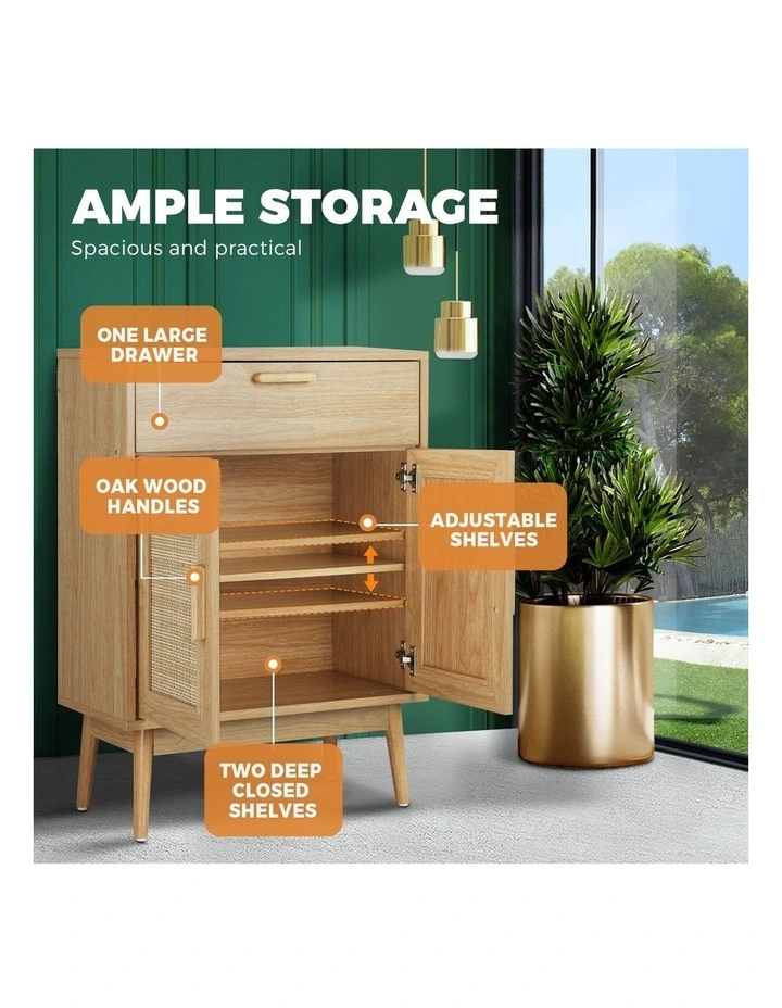 Oikiture Rattan Buffet Sideboard Storage Cabinet image 7
