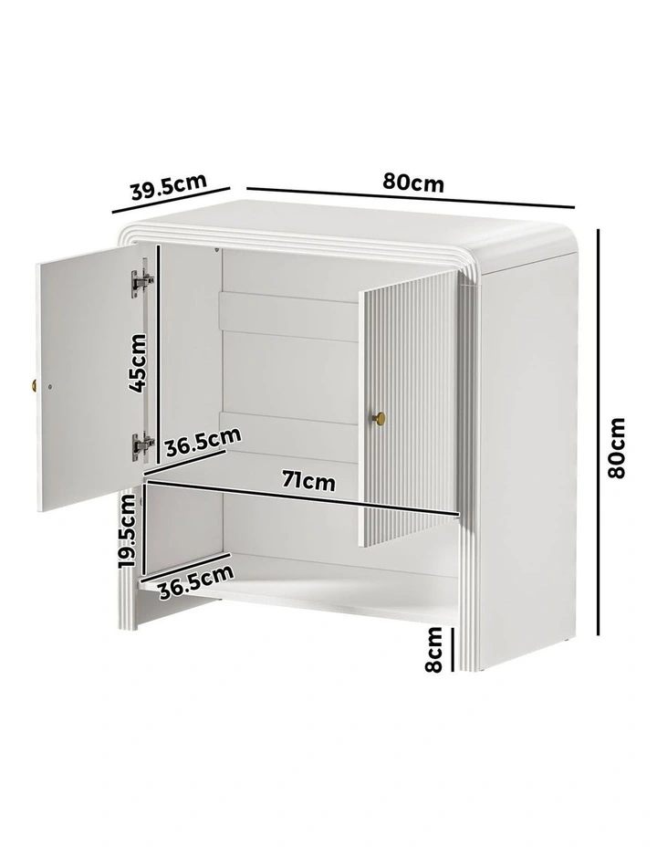 Oikiture Buffet Sideboard Storage Cabinet 2 Doors Cupboard image 3
