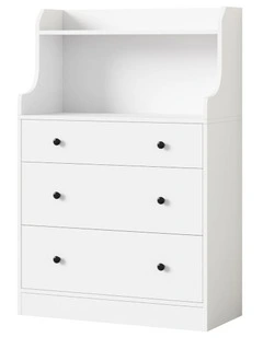 Oikiture Sideboard Buffet 3 Chest of Drawers White