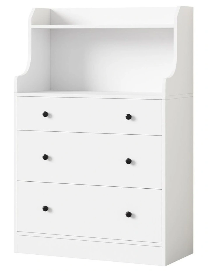 Oikiture Sideboard Buffet 3 Chest of Drawers White image 1