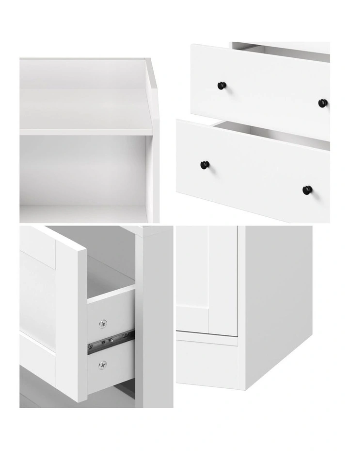 Oikiture Sideboard Buffet 3 Chest of Drawers White image 6