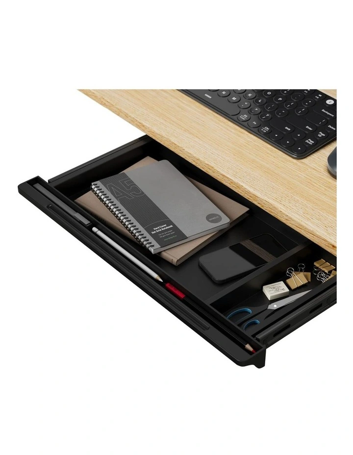 Oikiture Under Desk Drawer Sliding Storage Organizer Black image 1