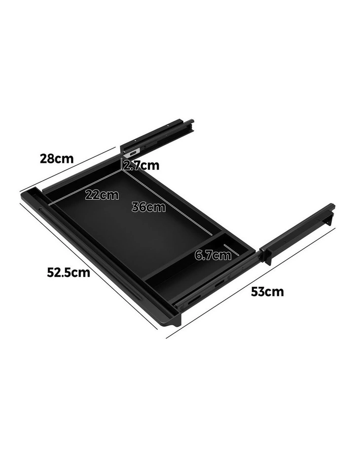 Oikiture Under Desk Drawer Sliding Storage Organizer Black image 3