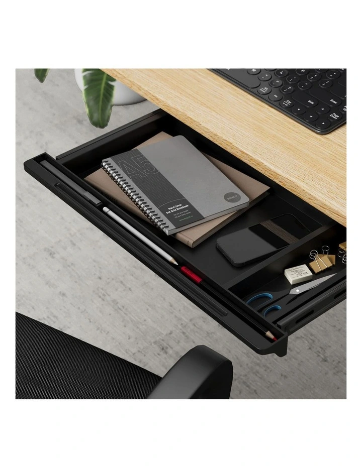Oikiture Under Desk Drawer Sliding Storage Organizer Black image 4