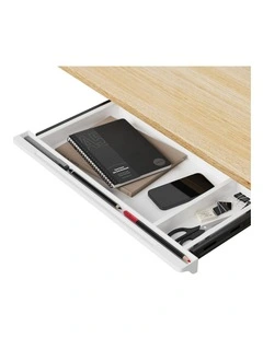 Oikiture Under Desk Drawer Sliding Storage Organizer White