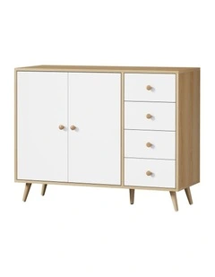 Oikiture Buffet Sideboard Cabinet 4 Drawers 2 Doors
