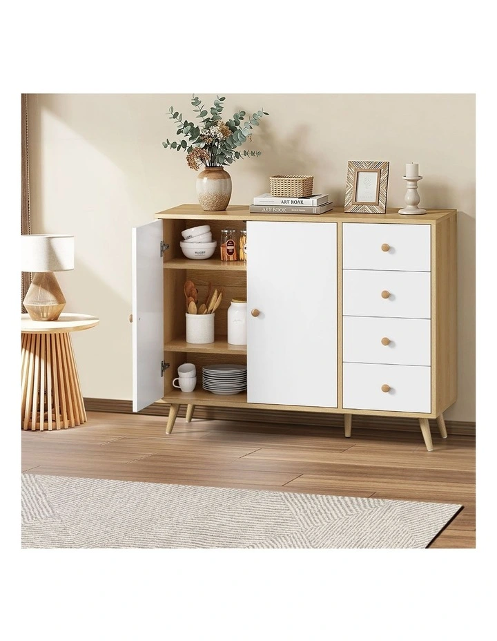 Oikiture Buffet Sideboard Cabinet 4 Drawers 2 Doors image 5