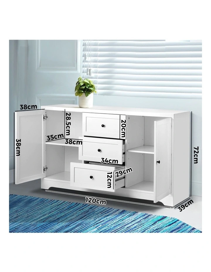 Oikiture Buffet Sideboard Storage Cabinet Hamptons image 3