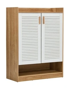 Oikiture Shoe Storage Cabinet 5-Tier Rack 2 Doors Organiser Shelf Enterway
