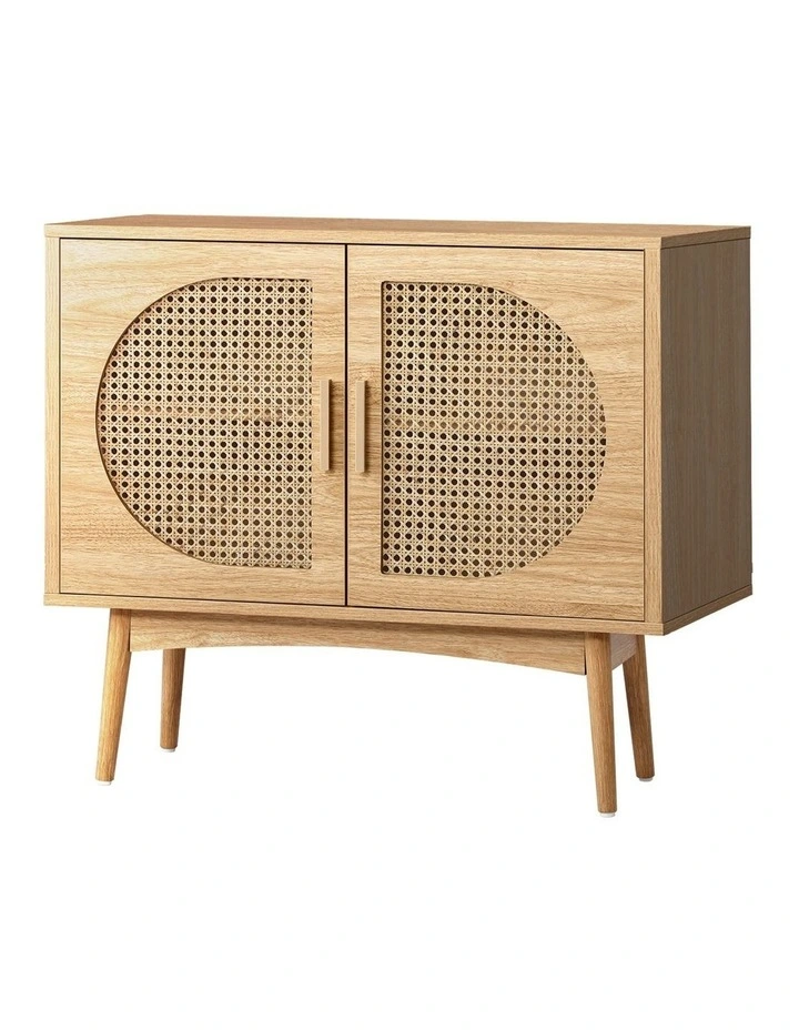 Oikiture 2 Door Rattan Buffet Sideboard Storage Cabinet image 1