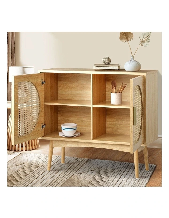 Oikiture 2 Door Rattan Buffet Sideboard Storage Cabinet image 6