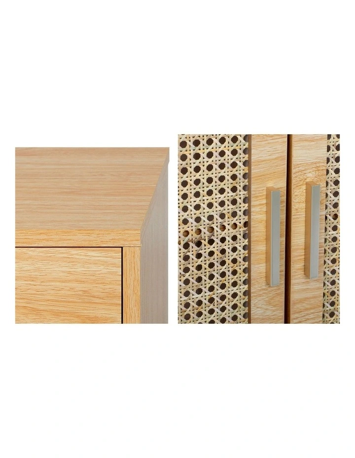 Oikiture 2 Door Rattan Buffet Sideboard Storage Cabinet image 7